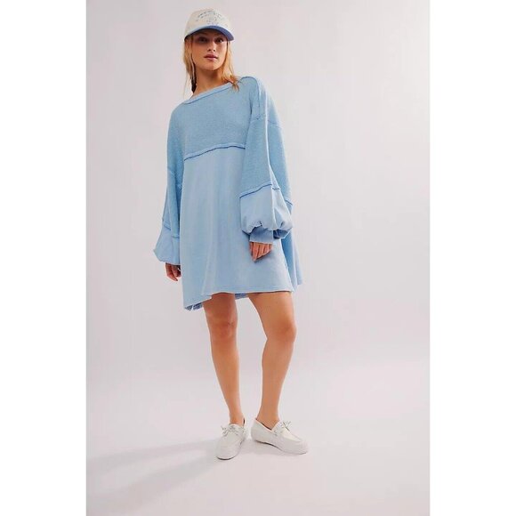 Free People We The Coastal Solid Crew Sweatshirt Top Pullover Cotton S 276495